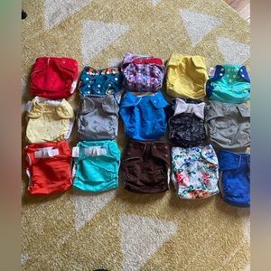 Cloth diaper set (covers & inserts plus two wet bags!)